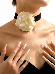 Serving Chic Style Rosette Flower Choker Necklace MSE00167