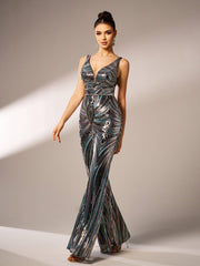 Sleeveless Cutout Sequin Jumpsuits DH80219