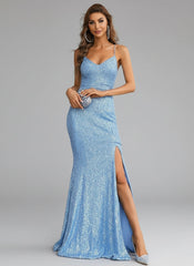 Lace Up Sequin Mermaid Prom Dress XH1182