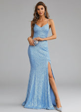 Lace Up Sequin Mermaid Prom Dress XH1182