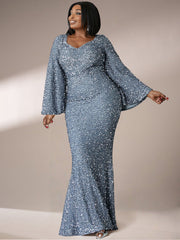 Flared Sleeve Curve Dress PM02010