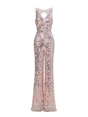 Sleeveless Cutout Sequin Jumpsuits RH30063