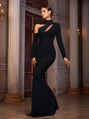 Sexy Cut-out Black Mermaid Evening Dress RH30715