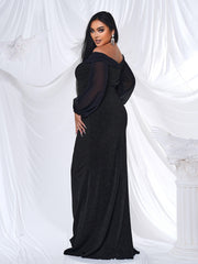 Plus Off Shoulder Mermaid Maxi Dress PRH30667