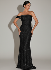 Strapless Mermaid Black Evening Dress RD50001
