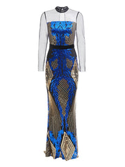 One Shoulder Stand Collar Sequin Mermaid Evening Dress RD50209
