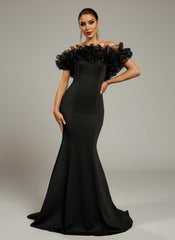 Off Shoulder Ruffled Mermaid Evening Dress GM00924