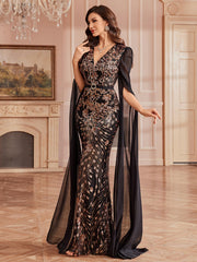 Luxury Tribal Sequin Mermaid Evening Dress GM010151