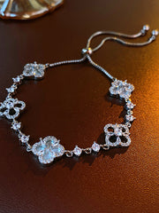 Four-Leaf Clover Floral Zircon Bracelet MBS0129