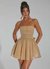 Ruched Strapless A-line Party Dress MCW1193