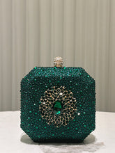 Emerald Green Rhinestone Statement Clutch Bag MNBF120