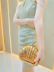 Gold Shell Shaped Clutch Bag MNBF129