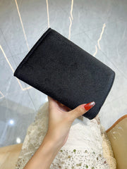 Black Velvet Crystal Wave Clutch MNBF132