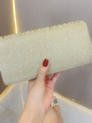 Glitter Crystal Dot Envelope Clutch MNBF134