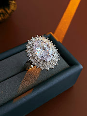 Oval Crystal Cluster Gold Ring MOZ1022