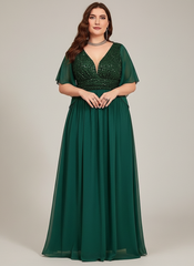 Plus A-line Solid Bridesmaid Dress MYC2043