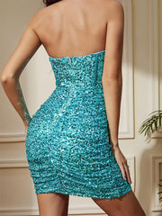 Strapless Sequin Corset Mini Party Dress MCW1197