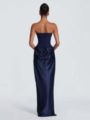 Strapless Corset Satin Mermaid Formal Dress XF251338