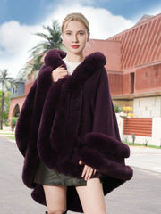 Elegant Winter Faux Fur Poncho Wrap MSF035