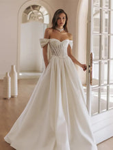 Seraphina Off-the-Shoulder Corset Wedding Dress with Cathedral Train MSW079