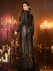 Ophelia Plus Glam Black Sequin Formal Dress