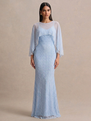 Detachable Pearl Lace Mermaid Formal Dress SL30262
