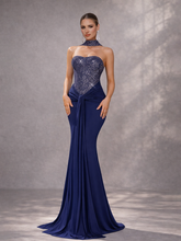Sequin Strapless Ruched Mermaid Evening Dress ST59079