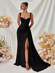 Sweetheart Neck Corset Draped Maxi Prom Dress XF05705