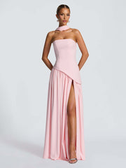 Strapless Asymmetric Waist Prom Dress XF251318