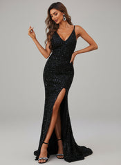 Spaghetti Straps Split Prom Dress XJ437