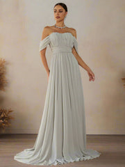 Off Shoulder Ruched Evening Dress RJ10007