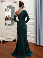 Elegant Bust Cut Out Split Sequin Prom Maxi Dress M0543