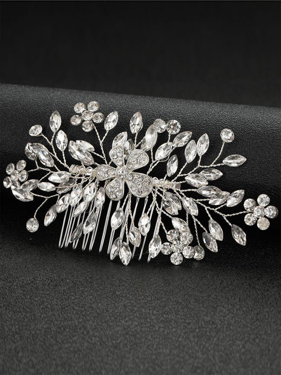 Alloy Stone Flower Hair Comb Headpieces MTS0012