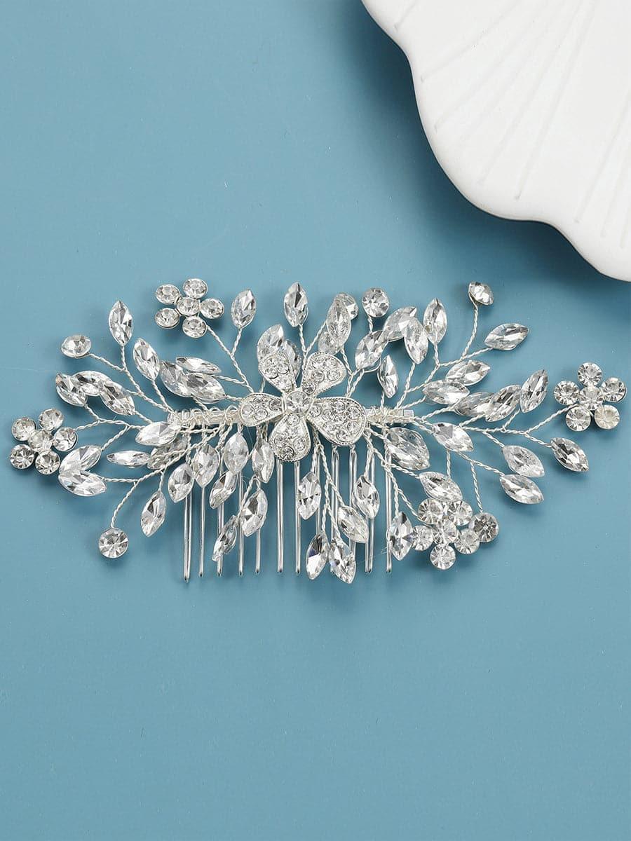 Alloy Stone Flower Hair Comb Headpieces MTS0012