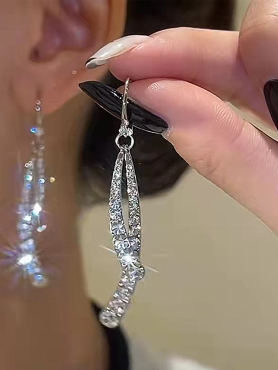 Inlay Stone Fishtail Earrings MSE101036
