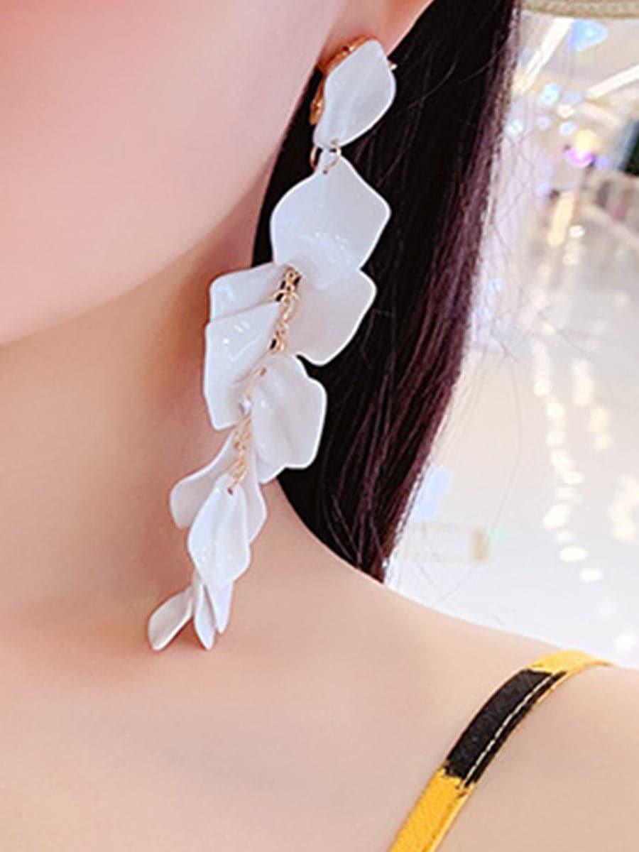 925 Silver Post Rose Petal Earrings MSE100706