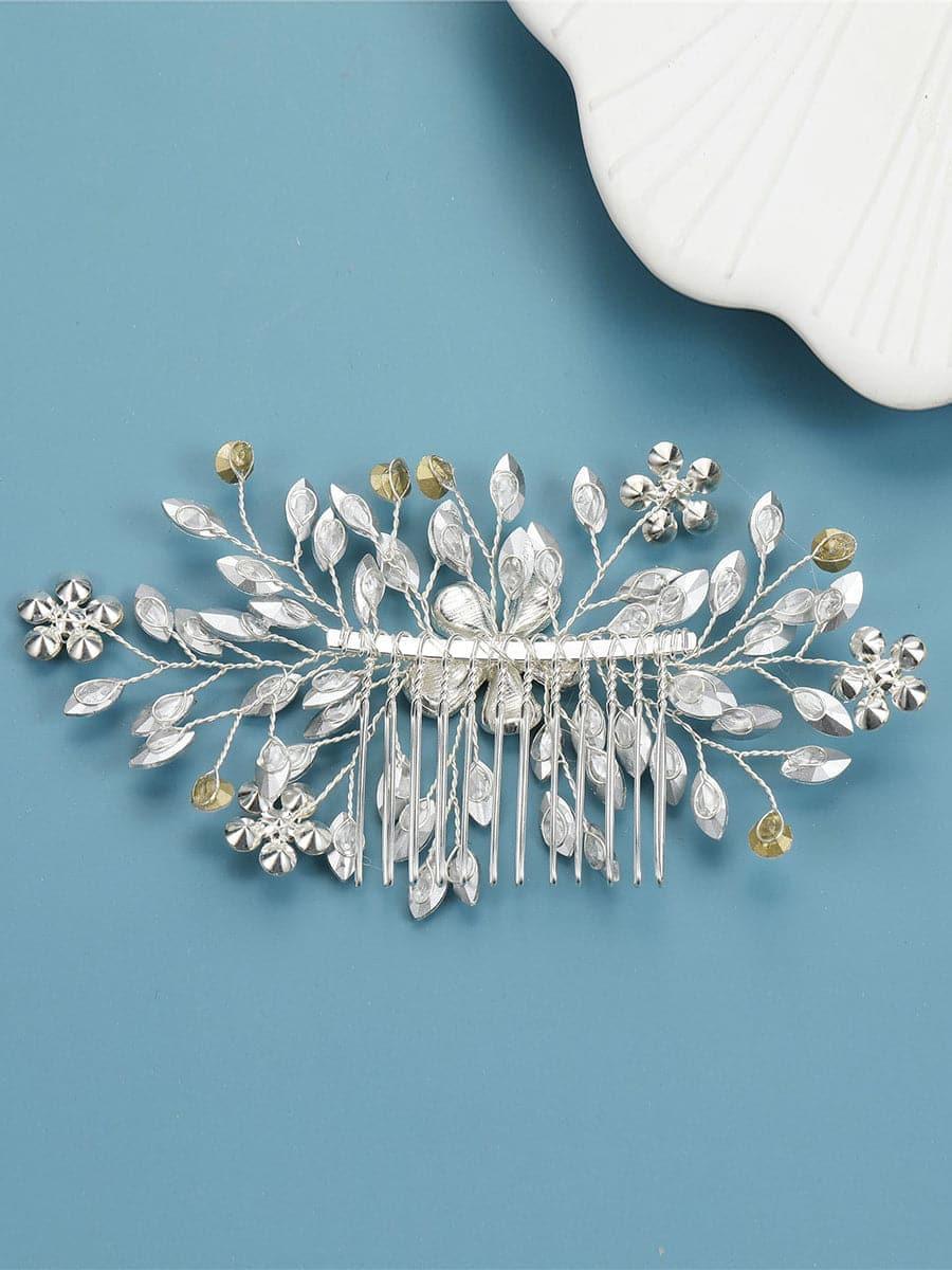 Alloy Stone Flower Hair Comb Headpieces MTS0012