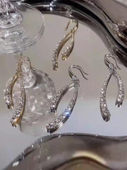 Inlay Stone Fishtail Earrings MSE101036