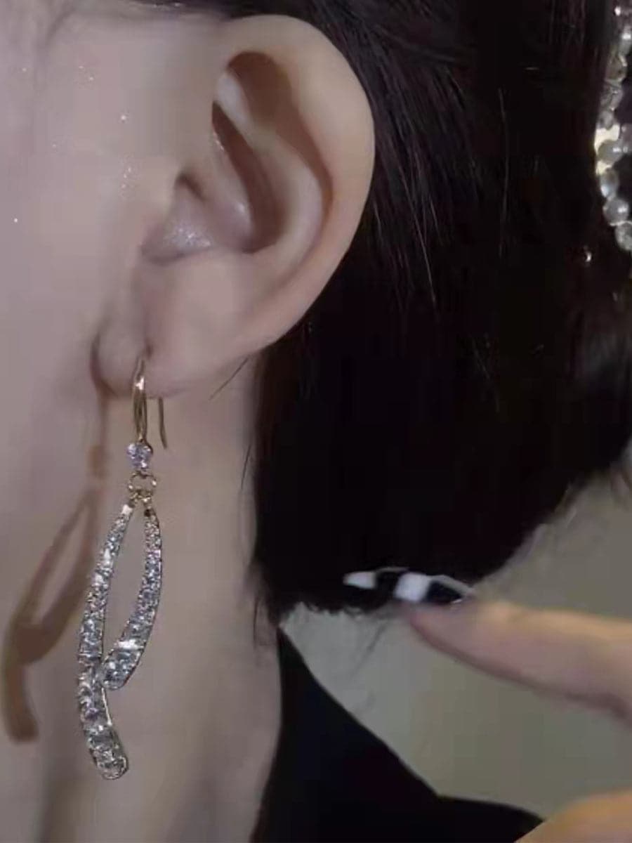 Inlay Stone Fishtail Earrings MSE101036