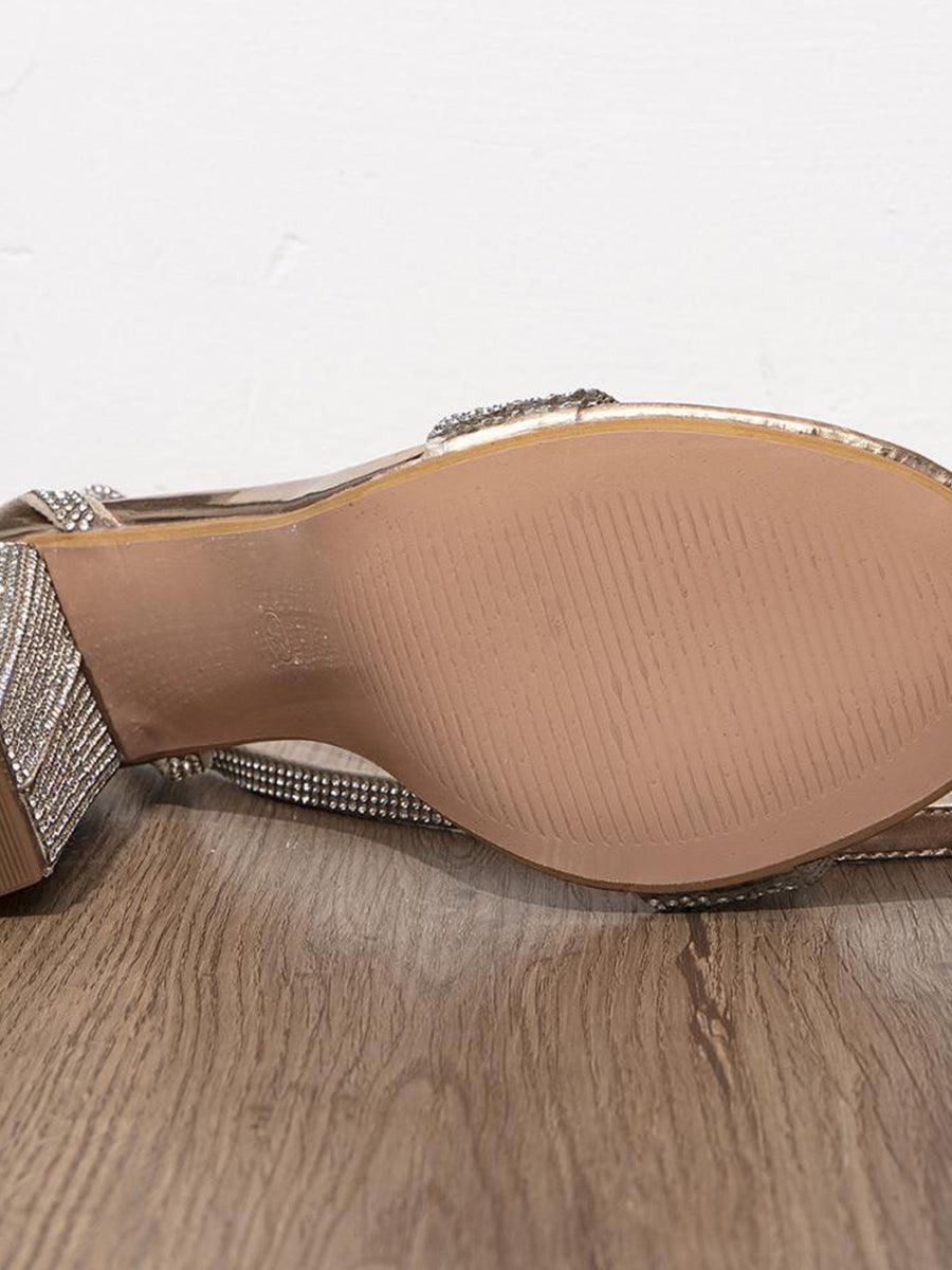 Rhinestone Chunky High Heels MHE4927