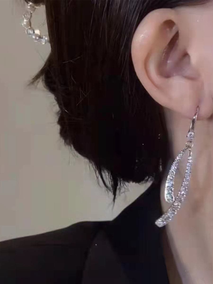 Inlay Stone Fishtail Earrings MSE101036
