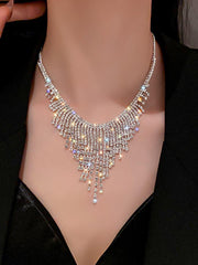 Inlay Stone Tassel Necklace MSE101007