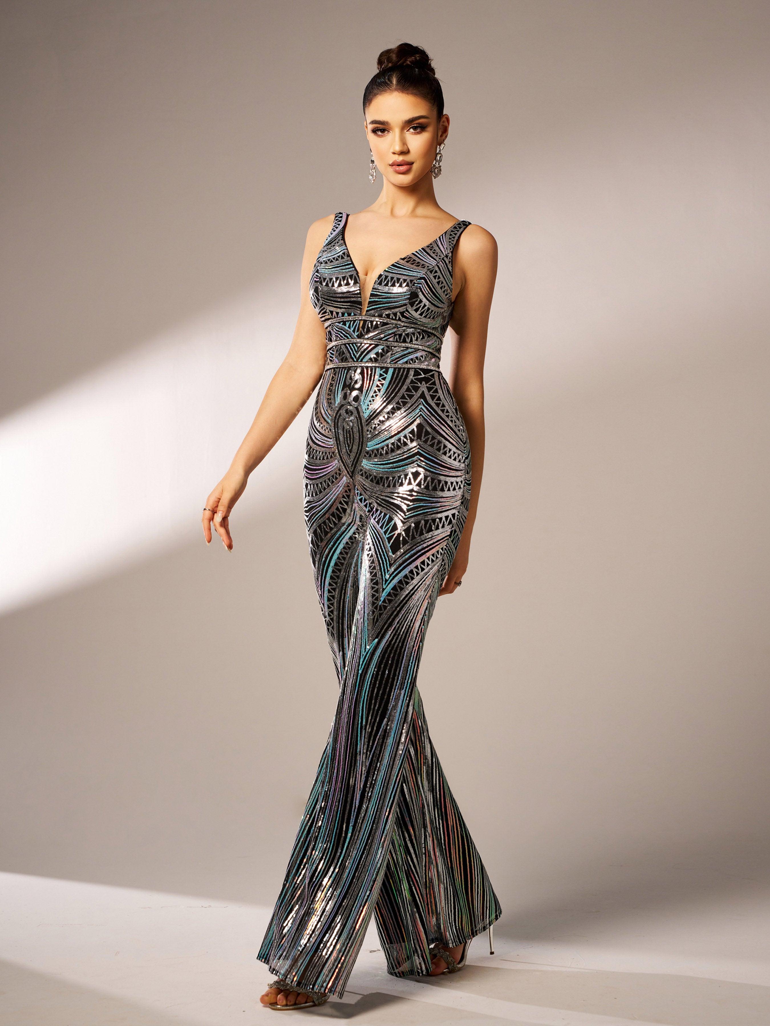 Sleeveless Cutout Sequin Jumpsuits DH80219