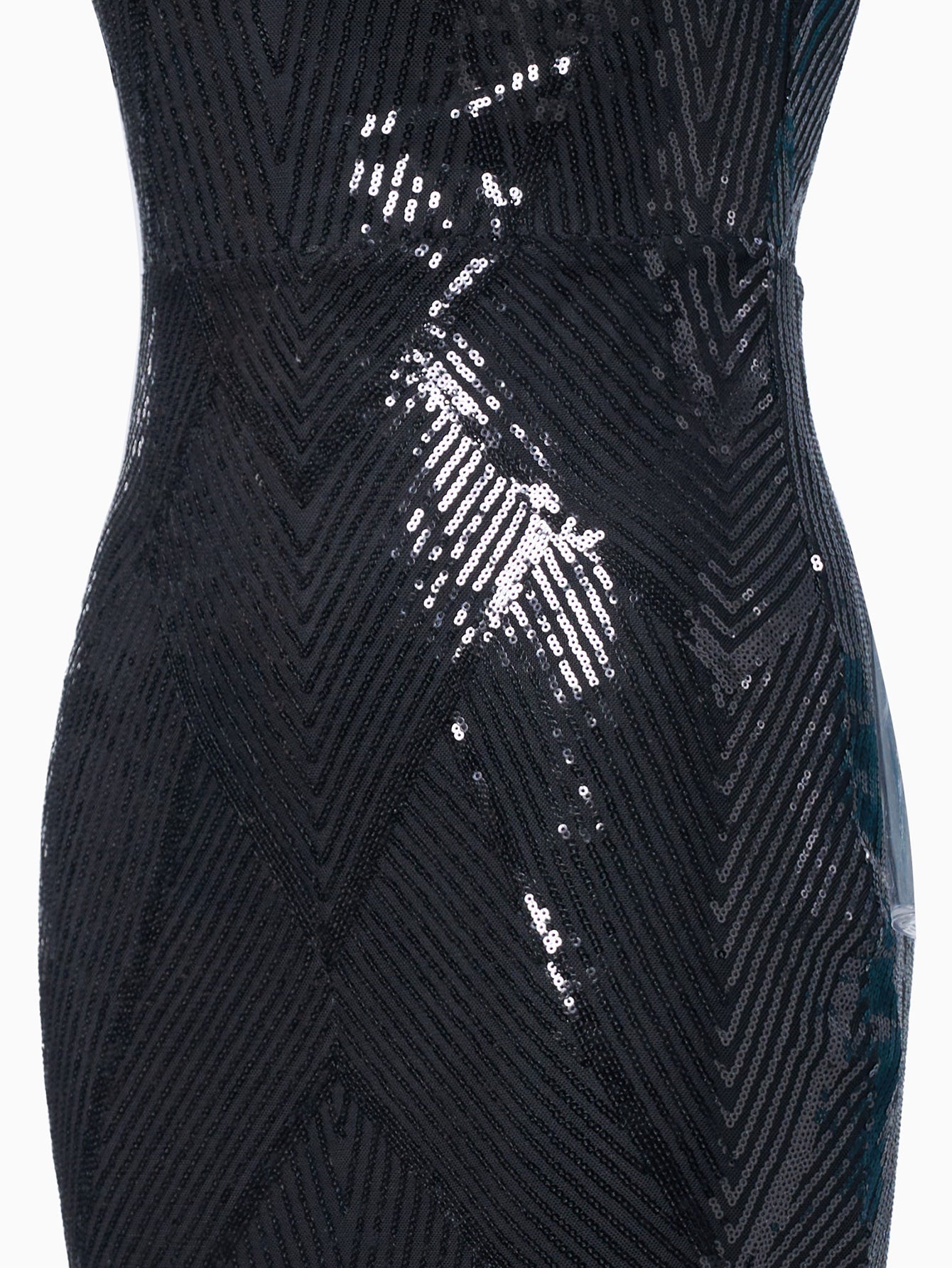 Cold Shoulder Beads Chain Cocktail Dress M01081