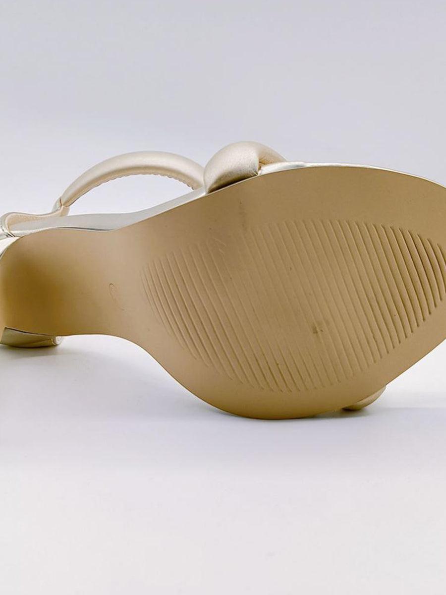 Simple One-Strap Gold Stiletto High Heels MHE4928