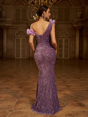 Sequin Ruffled Mermaid Evening Dress RJ10811