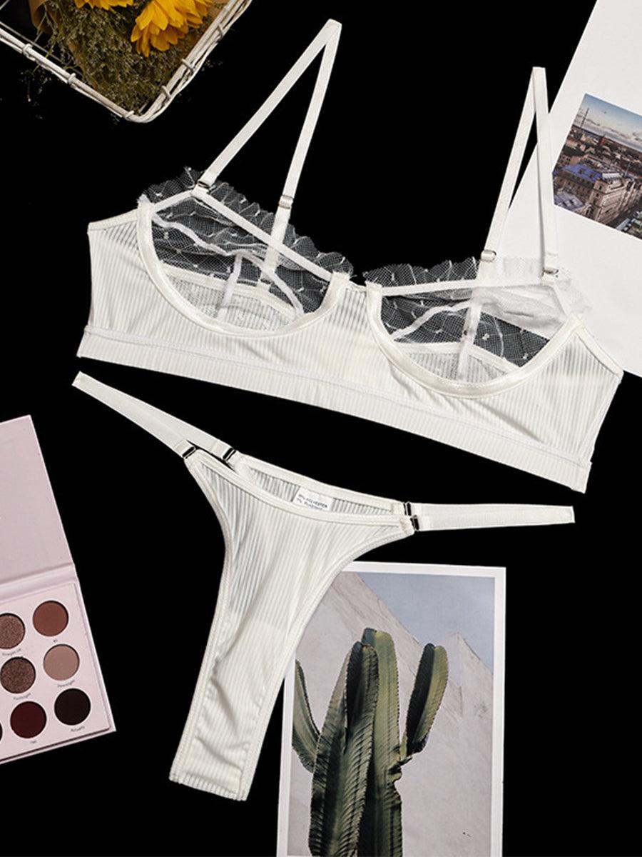 Lace Underwire Mesh Sexy Lingerie Set MSL044