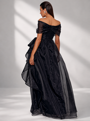 Off Shoulder Ruffle Tulle A-Line Prom Dress WY52