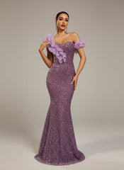 Sequin Ruffled Mermaid Evening Dress RJ10811