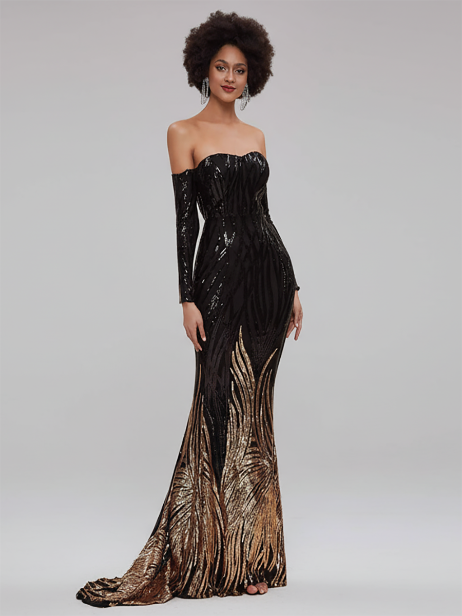 Mermaid Sequin Evening Dress M0296